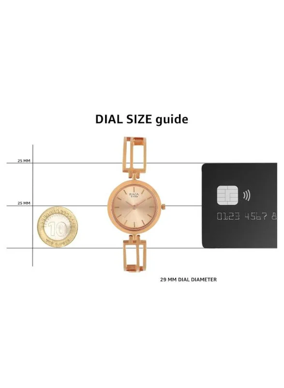 TITAN  Titan Raga Viva Quartz Analog Rose Gold Dial Rose Gold Metal Strap Watch for Women - NT2622WM01 for Women | Best Price UAE